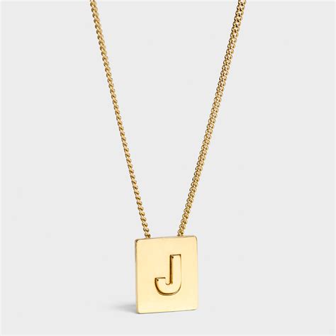 celine j necklace|Celine necklace alphabet.